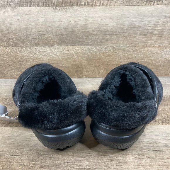Crocs Women's Classic Fur Sure Black Fur Fuzzy Clogs Size 8 Shoes BRAND NEW - Picture 5 of 10